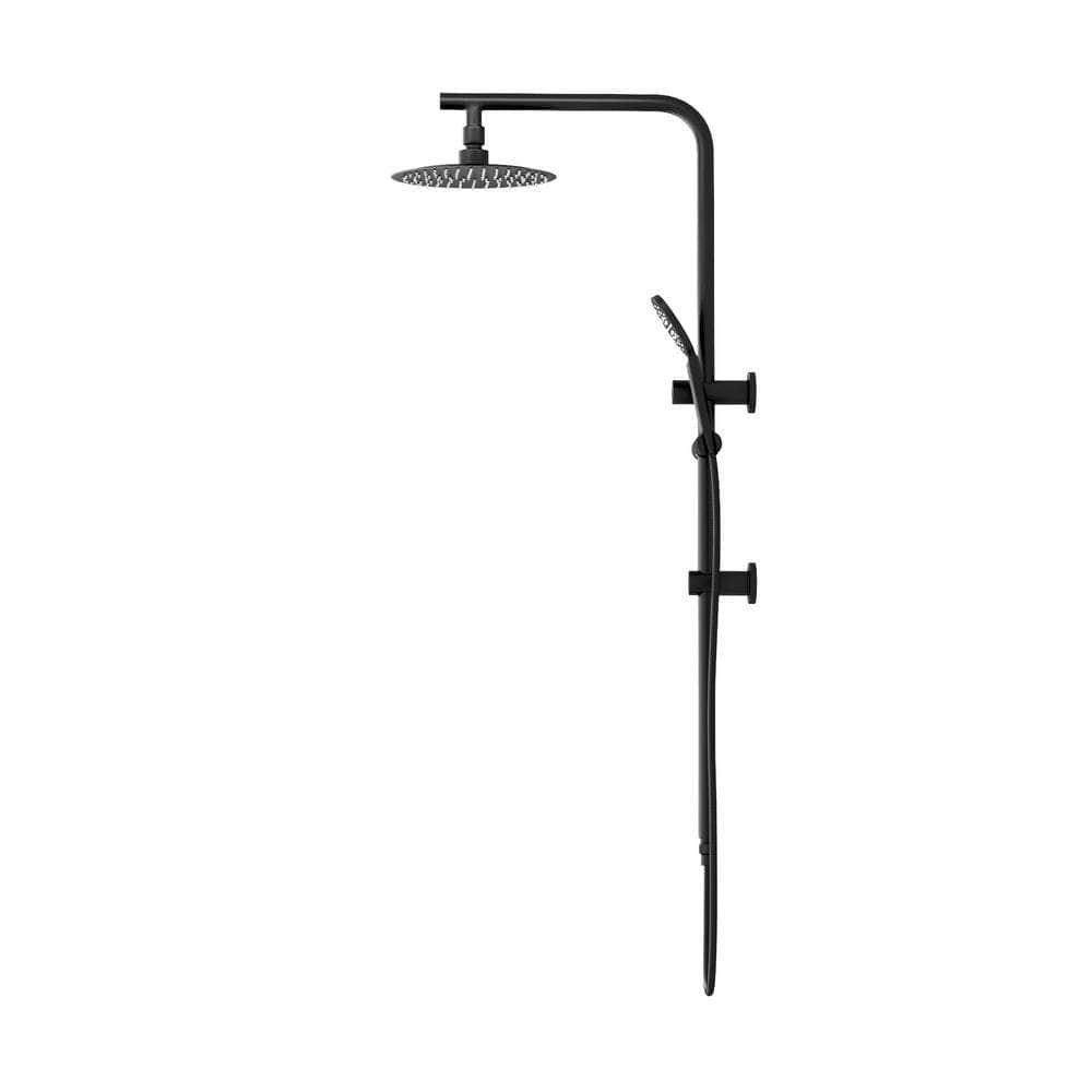10" Rain Shower Head Set Round 3-Mode Black
