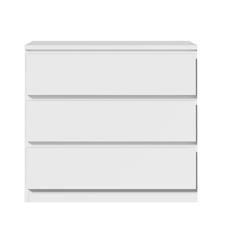 3 Chest of Drawers Lowboy Handle-Free White