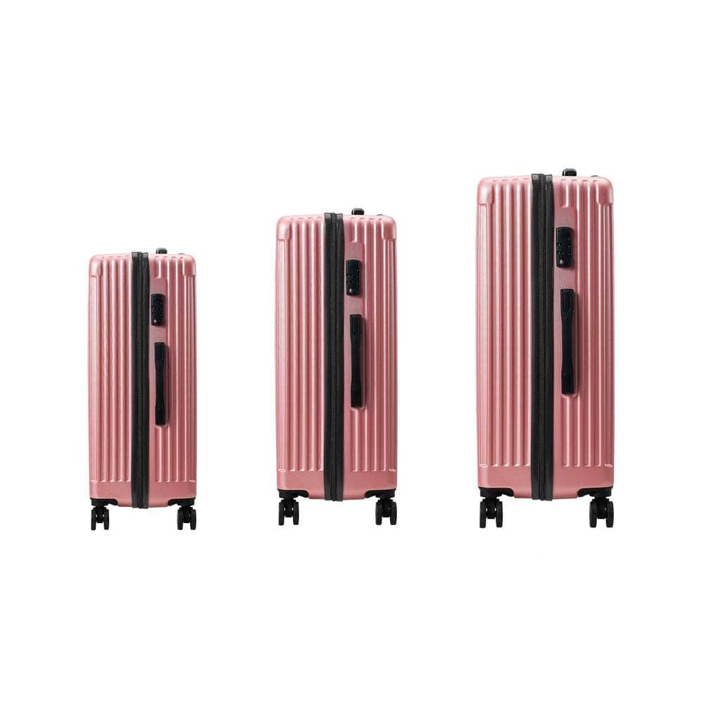 3PCS Luggage Suitcase Trolley Set Travel TSA Lock ABS Case Pink