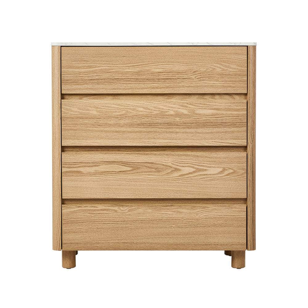 4 Chest of Drawers Dresser Marble Top Natural