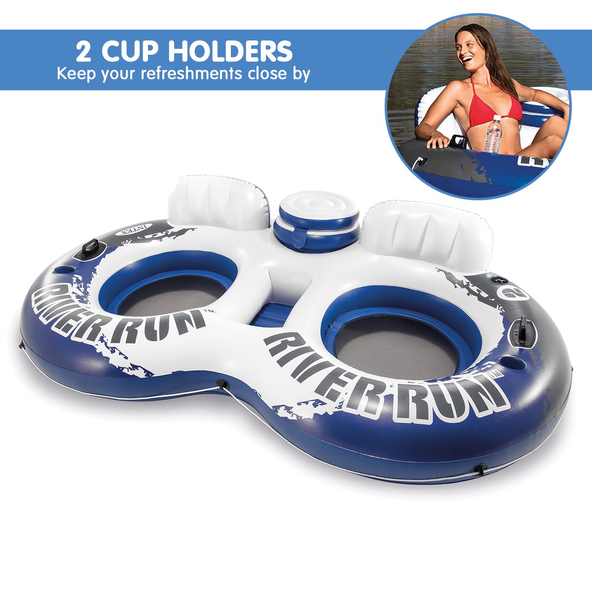 River Run II Inflatable Water Tube with Ice Cooler
