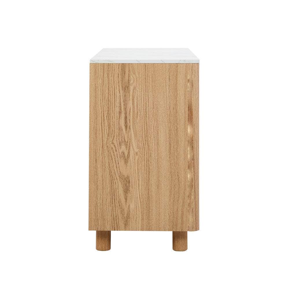 6 Chest of Drawers Dresser Marble Top Natural