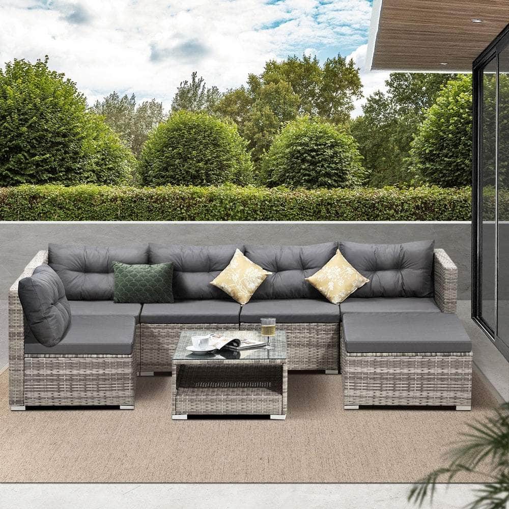 6 Seater Outdoor Lounge Set Wicker Sofa Rattan