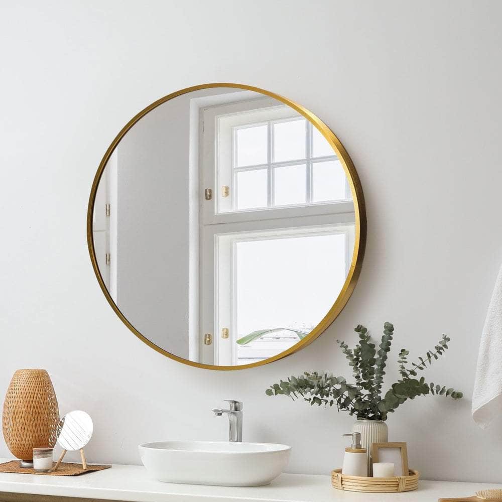 60cm Wall Mirror Round Gold