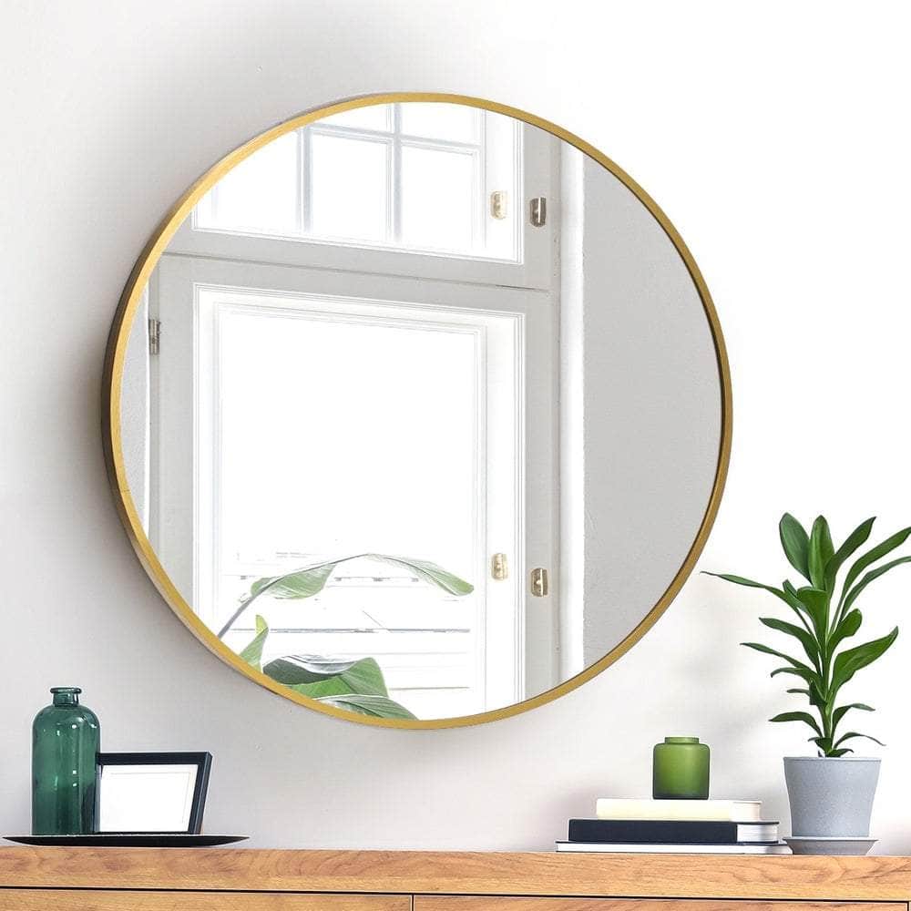 60cm Wall Mirror Round Gold