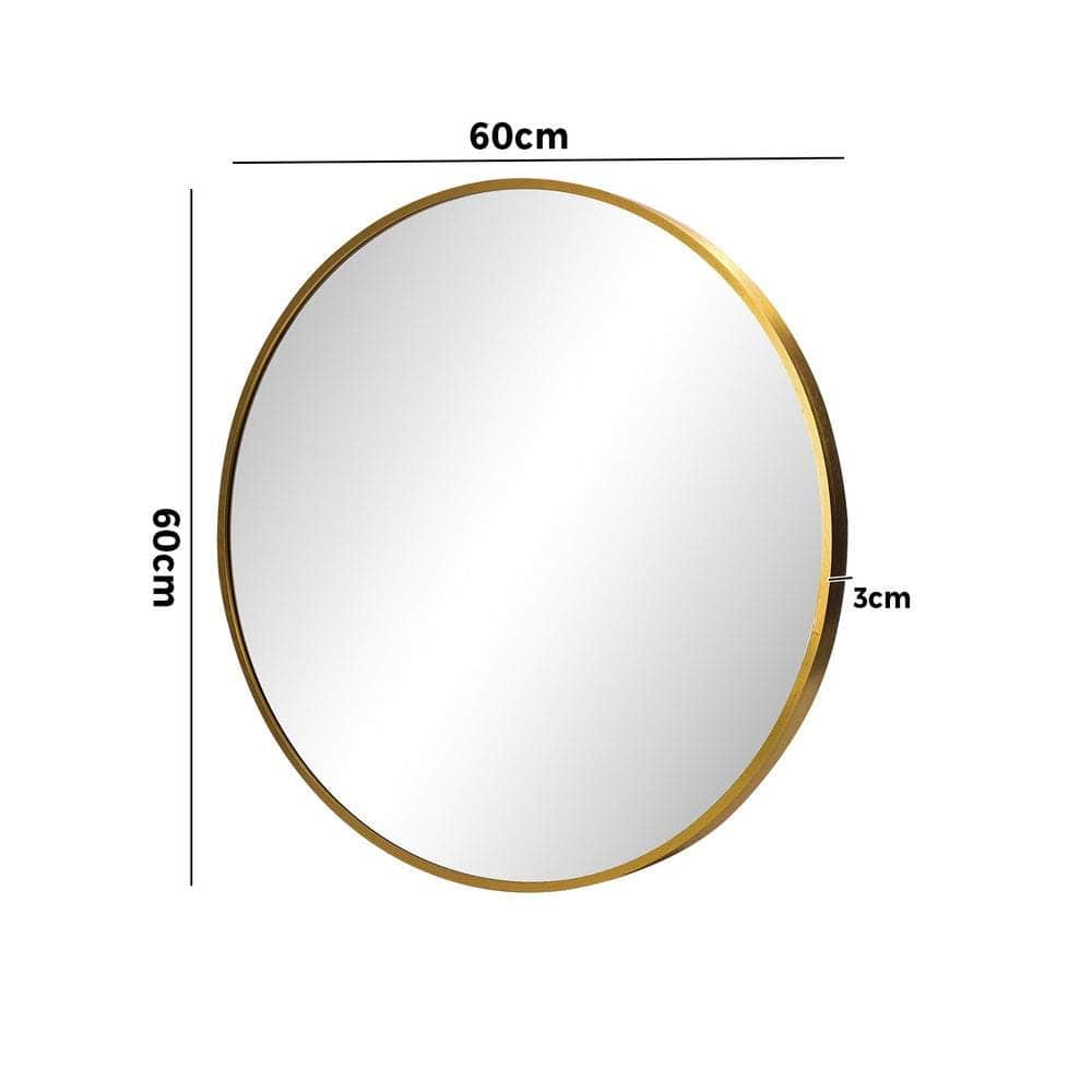 60cm Wall Mirror Round Gold