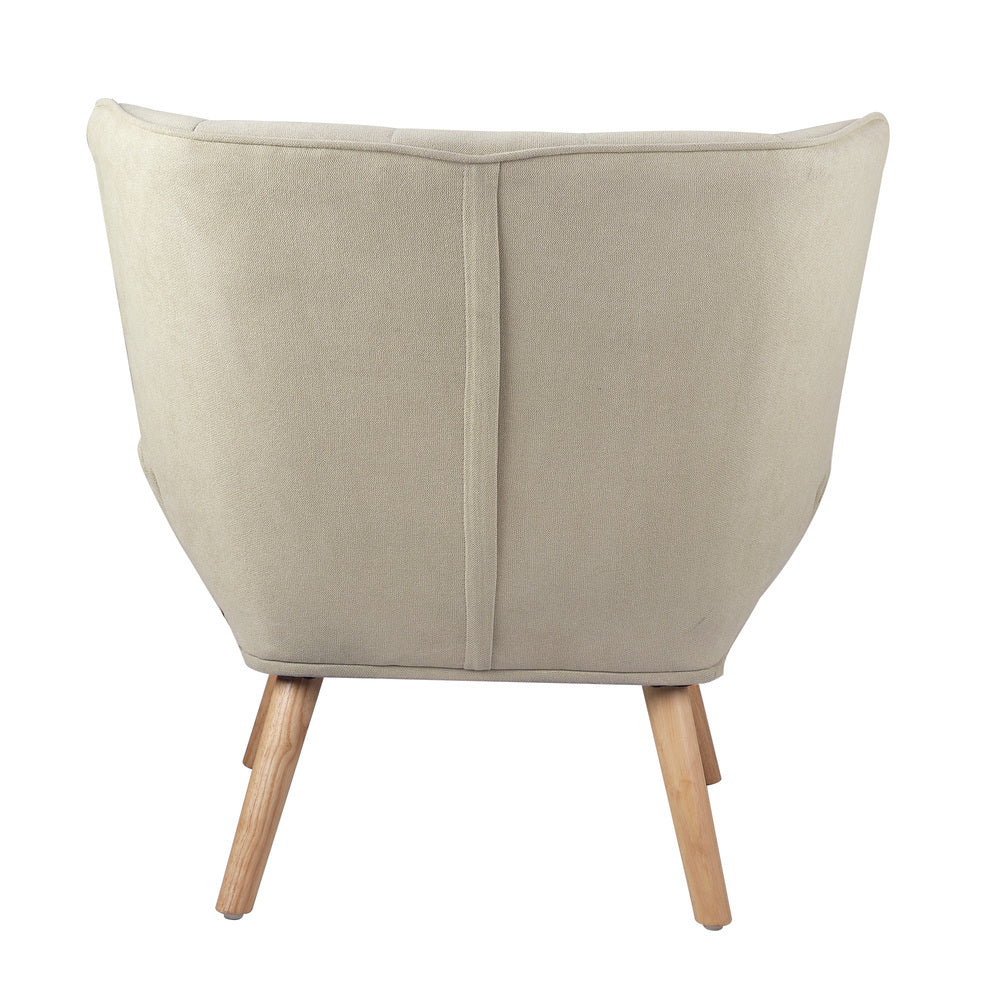 Armchair Accent Chairs Sofa Lounge Fabric Upholstered Tub Chair Beige