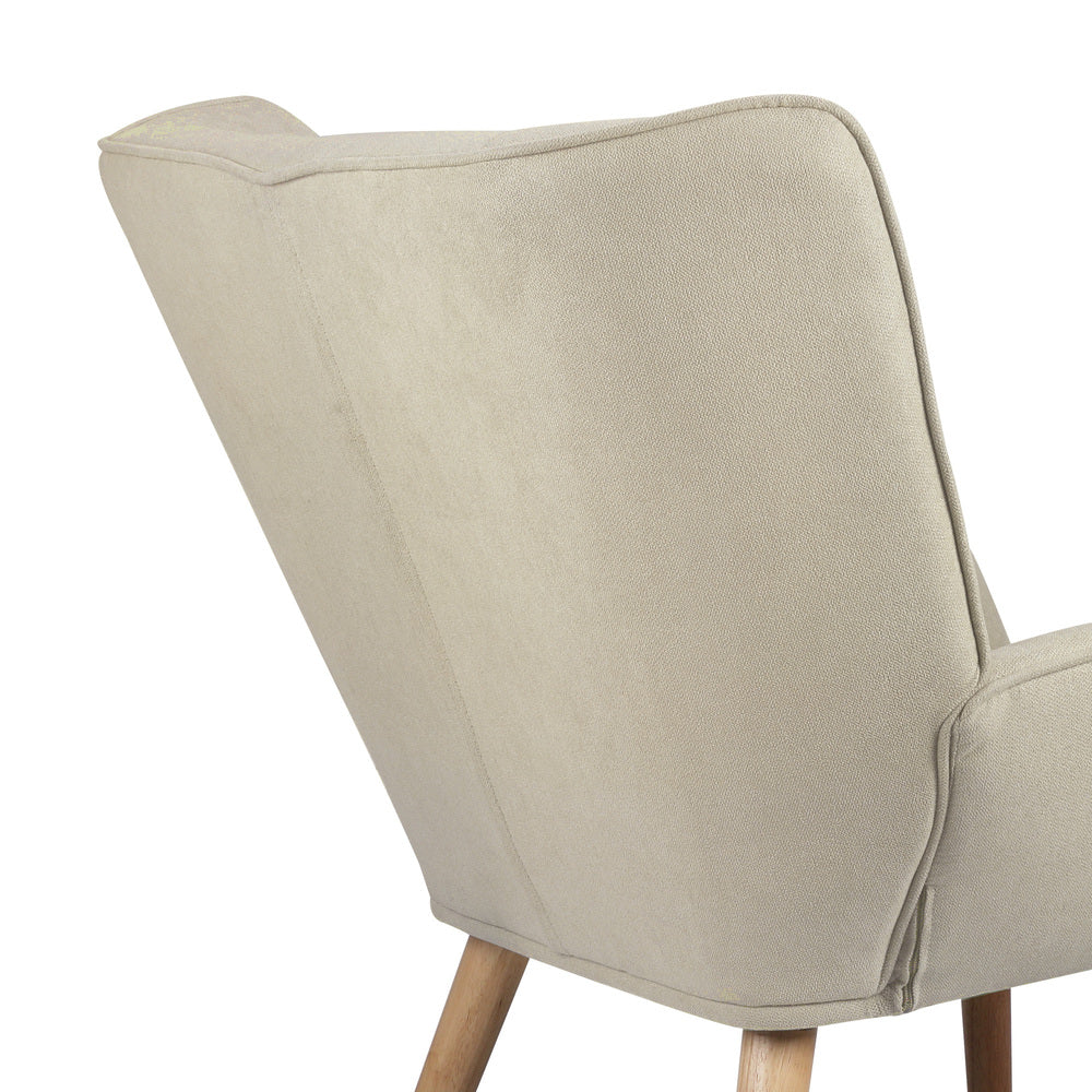 Armchair Accent Chairs Sofa Lounge Fabric Upholstered Tub Chair Beige