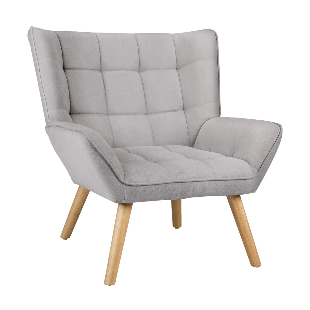 Armchair Accent Chairs Sofa Lounge Fabric Upholstered Tub Chair Grey