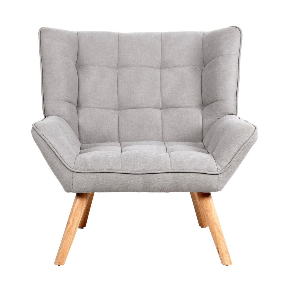 Armchair Accent Chairs Sofa Lounge Fabric Upholstered Tub Chair Grey