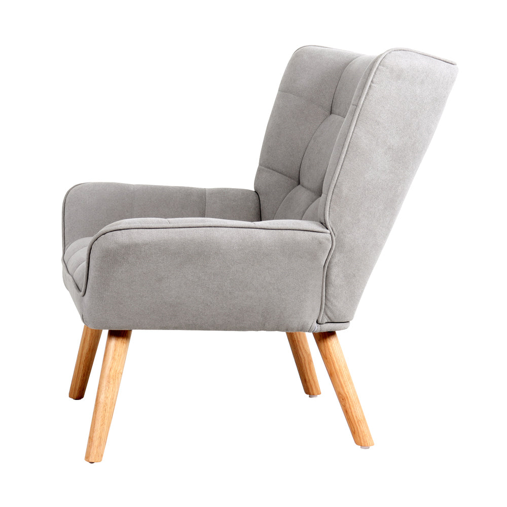 Armchair Accent Chairs Sofa Lounge Fabric Upholstered Tub Chair Grey