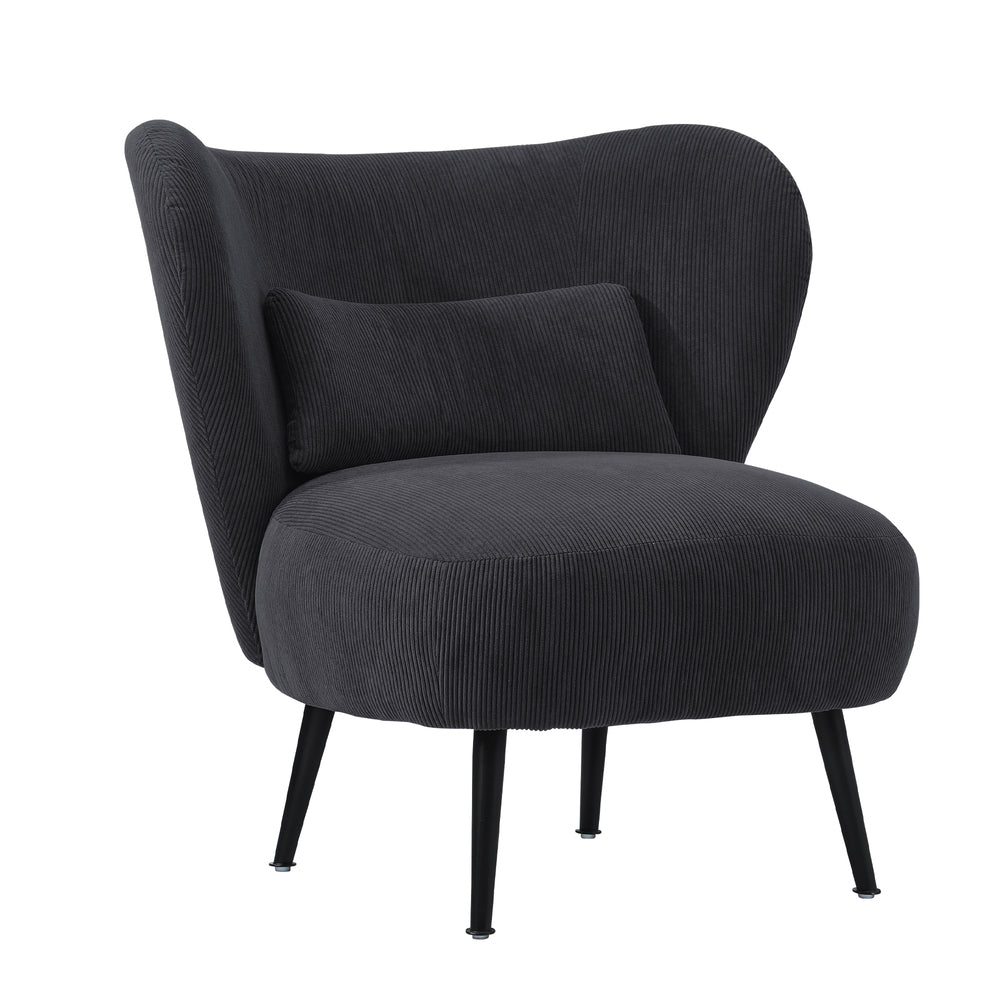 4x Armchair with Lumbar Pillow Wingback Boucle White
