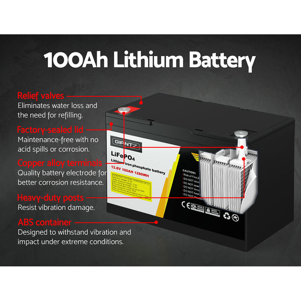 Powerful 100AH LiFePO4 Battery for Solar Camping Adventures