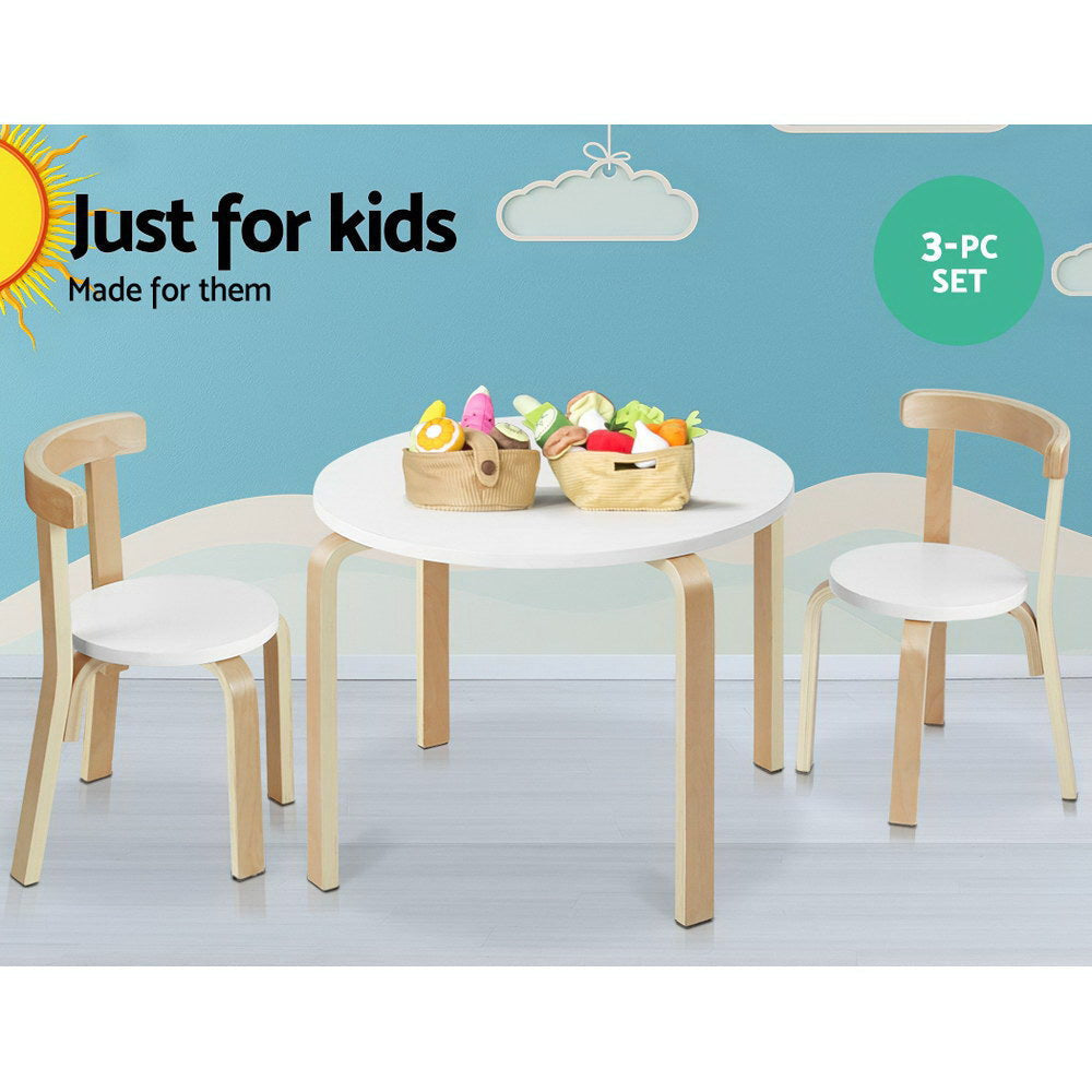 3Pcs Kids Table And Chairs Set Activity Toy Play Desk