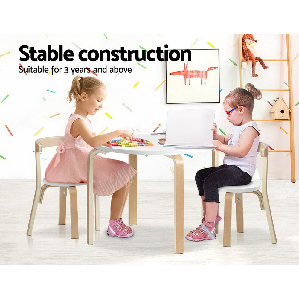 3Pcs Kids Table And Chairs Set Activity Toy Play Desk