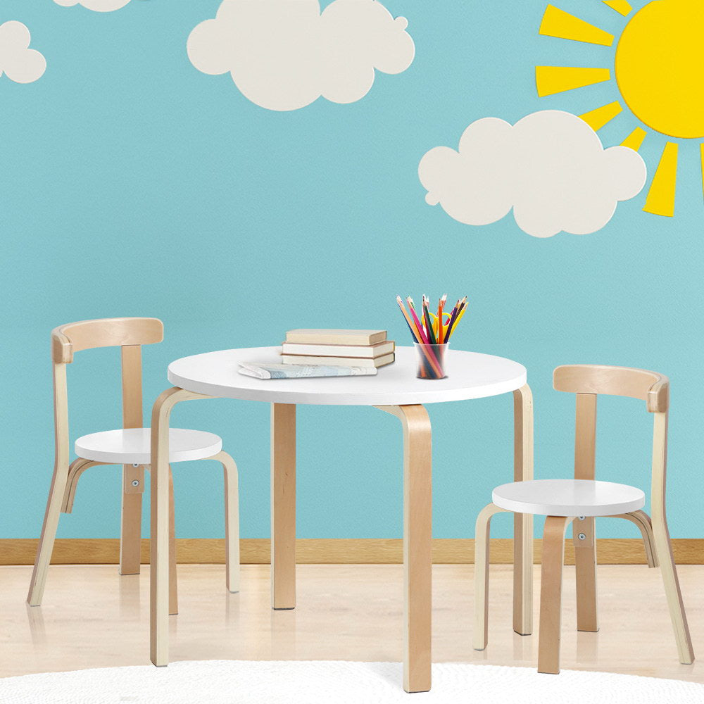 3Pcs Kids Table And Chairs Set Activity Toy Play Desk