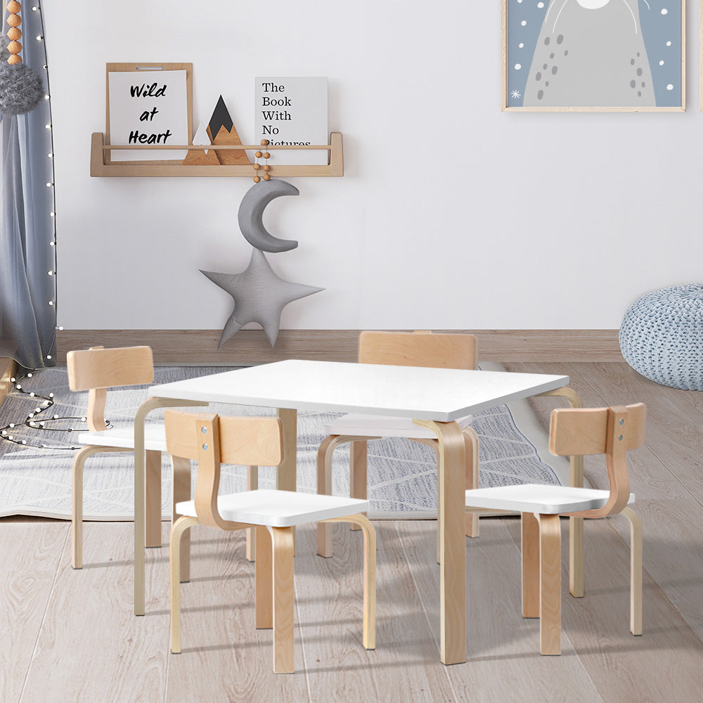 5Pcs Kids Table And Chairs Set Activity Toy Play Desk