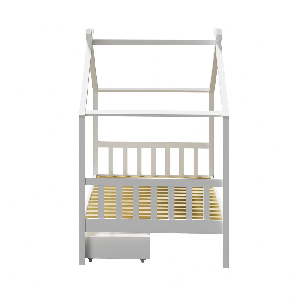 Bed Frame Wooden Kids Single Timber House Beds