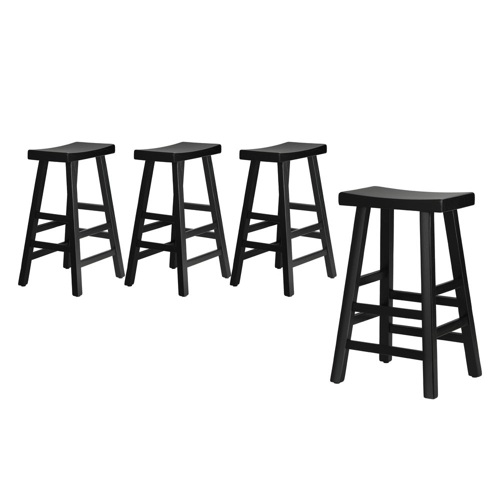Bar Stools Wooden Counter Chairs Black/Natural