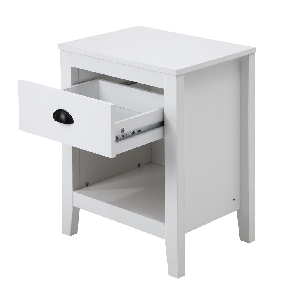 2x Bedside Table 2 Drawers Nightstand Vintage