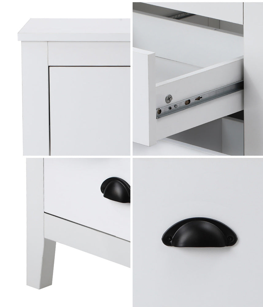 2x Bedside Table Nightstand Vintage