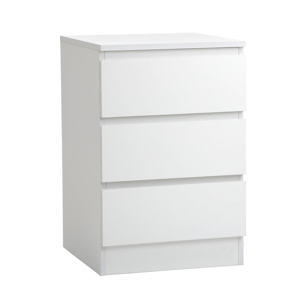 Bedside Table 3 Drawers Storage Cabinet Black