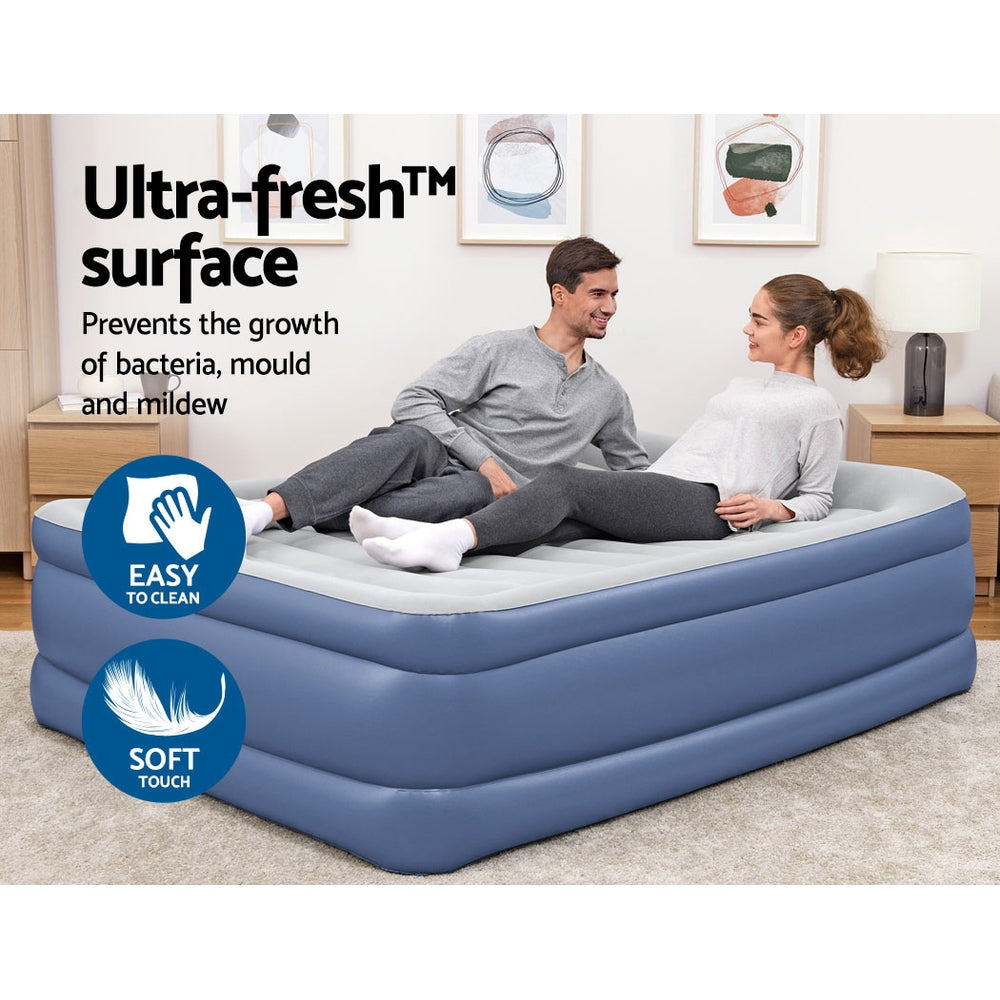 Air Mattress Queen Inflatable Bed 61Cm Airbed Blue