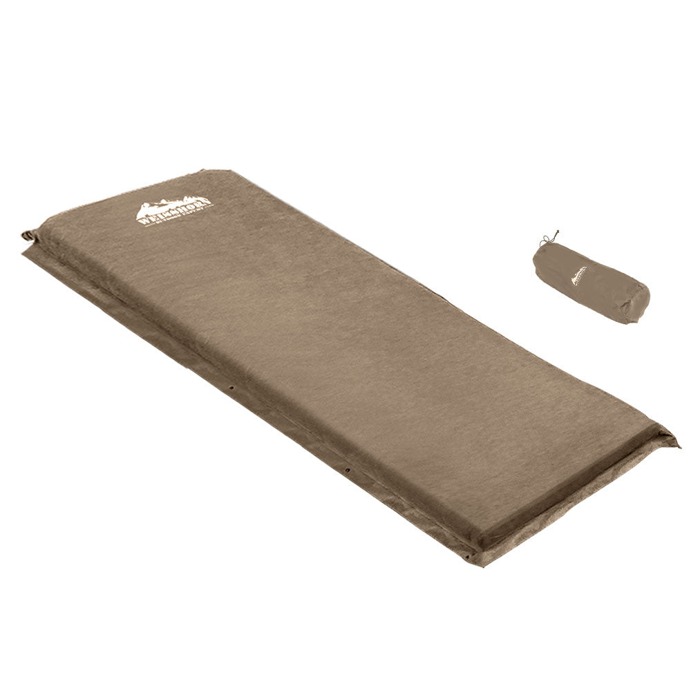 Self Inflating Mattress Camping Mat Air Bed Single Coffee