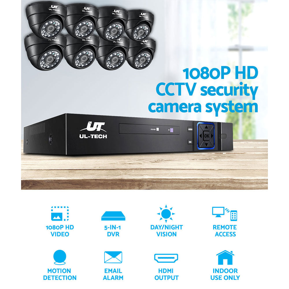 8Ch Dvr 8 Cameras Full Hd Security Combo