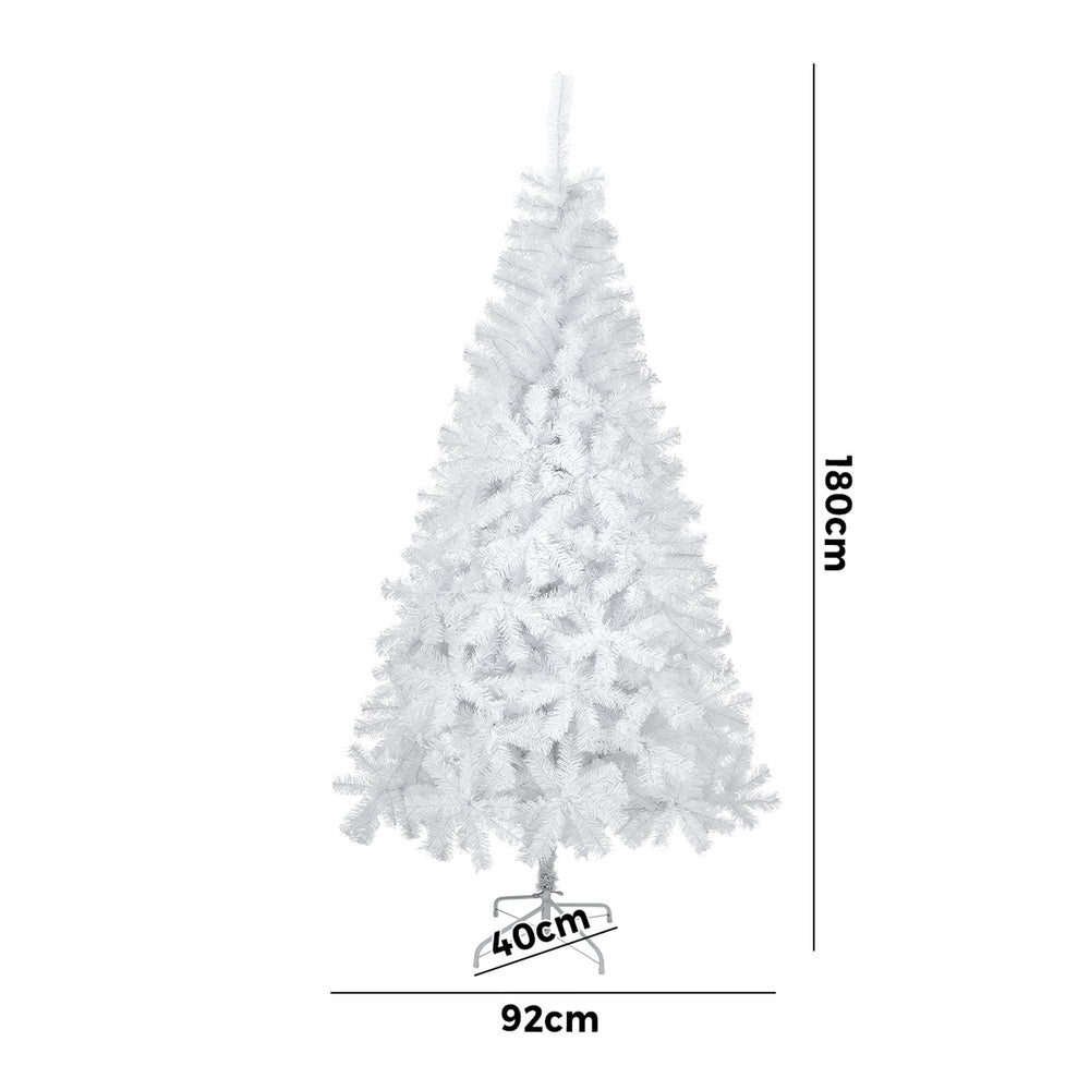 White Christmas Tree 1.8M 6FT & 7FT 650 Tips Artificial Holiday Decoration