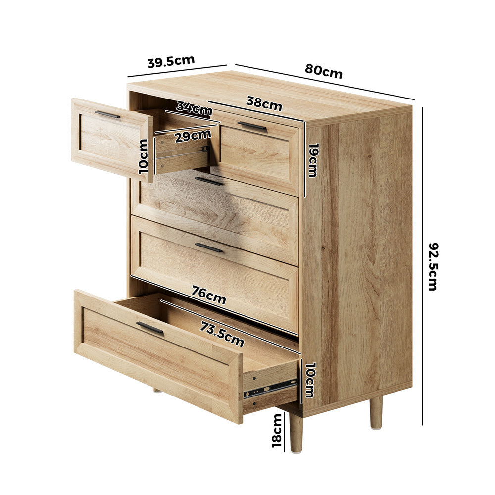 10 Chest of Drawers Dresser Tallboy Natural
