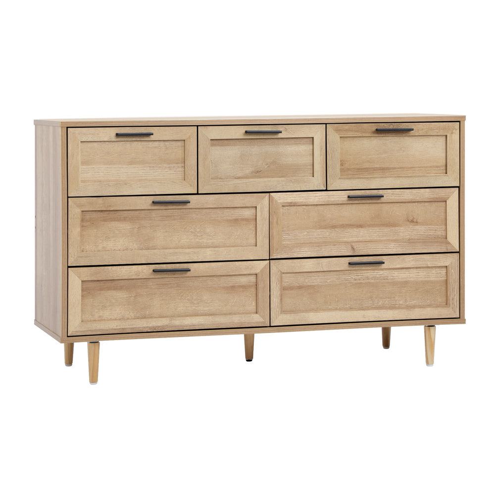 7 Chest of Drawers Dresser Tallboy Natural