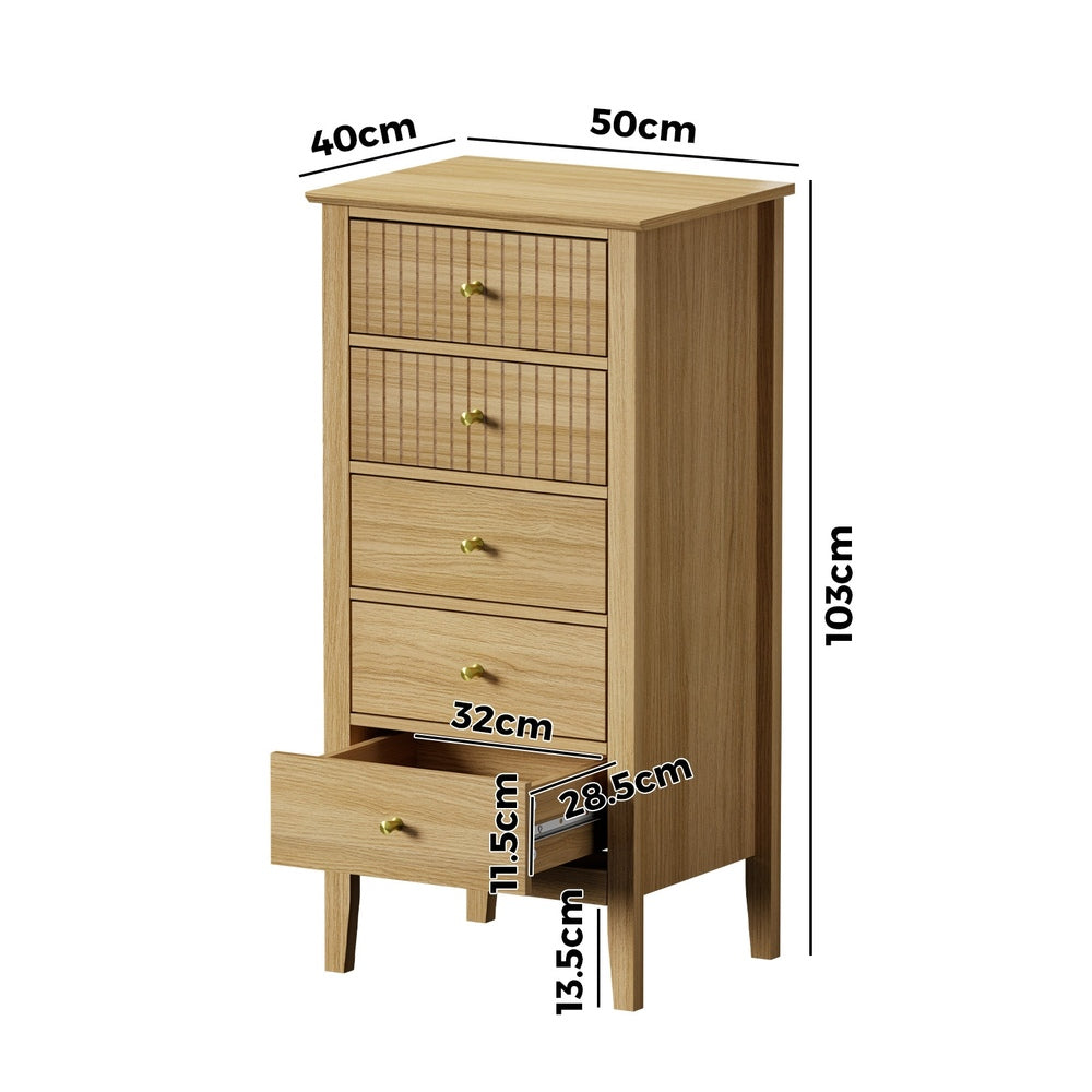 12 Chest of Drawers Dresser Tallboy Storage Cabinet Natural