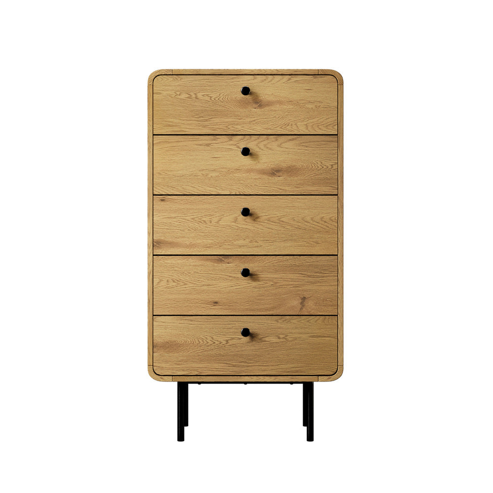 14 Chest of Drawers Dresser Tallboy Wooden Handle Natural & Black