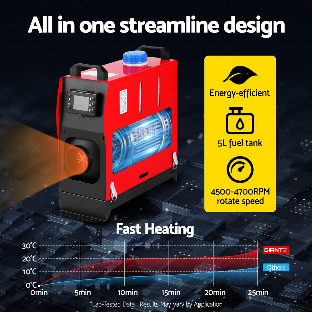 Diesel Air Heater All-in-one 12V 5KW LCD Remote Control for Car RV Indoors 2025 caravan machinery