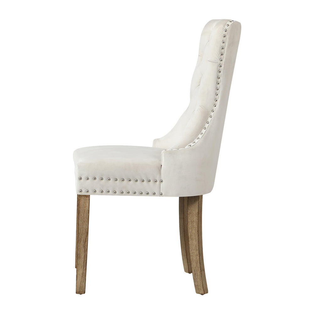 Modern Grey Wooden Frame Dining Chairs with Tufted Upholstery