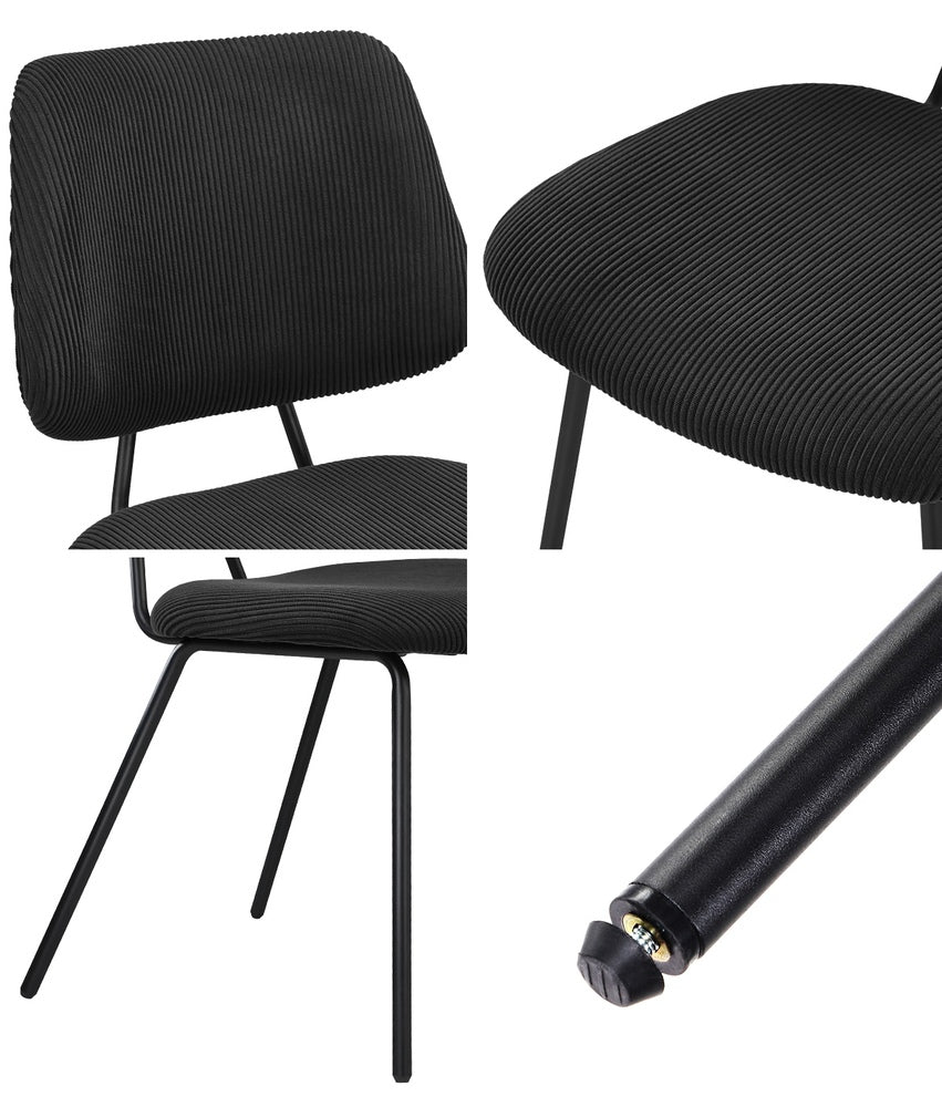 2x Dining Chair Vintage Retro Polyester Dark Grey