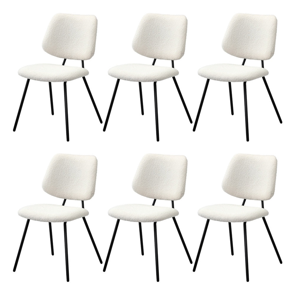 6x Dining Chair Vintage Retro Polyester Padded Dark Grey