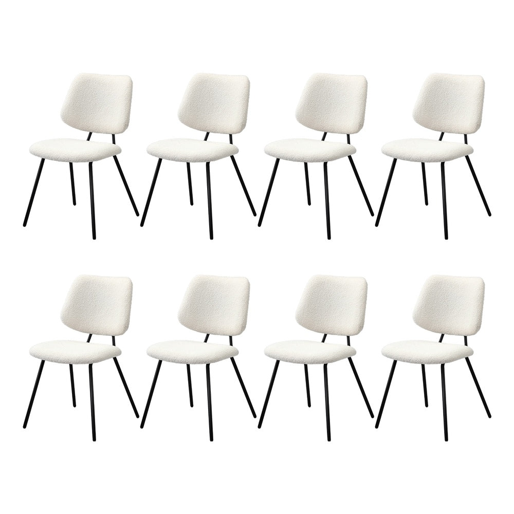8x Dining Chair Vintage Retro Polyester Padded Dark Grey