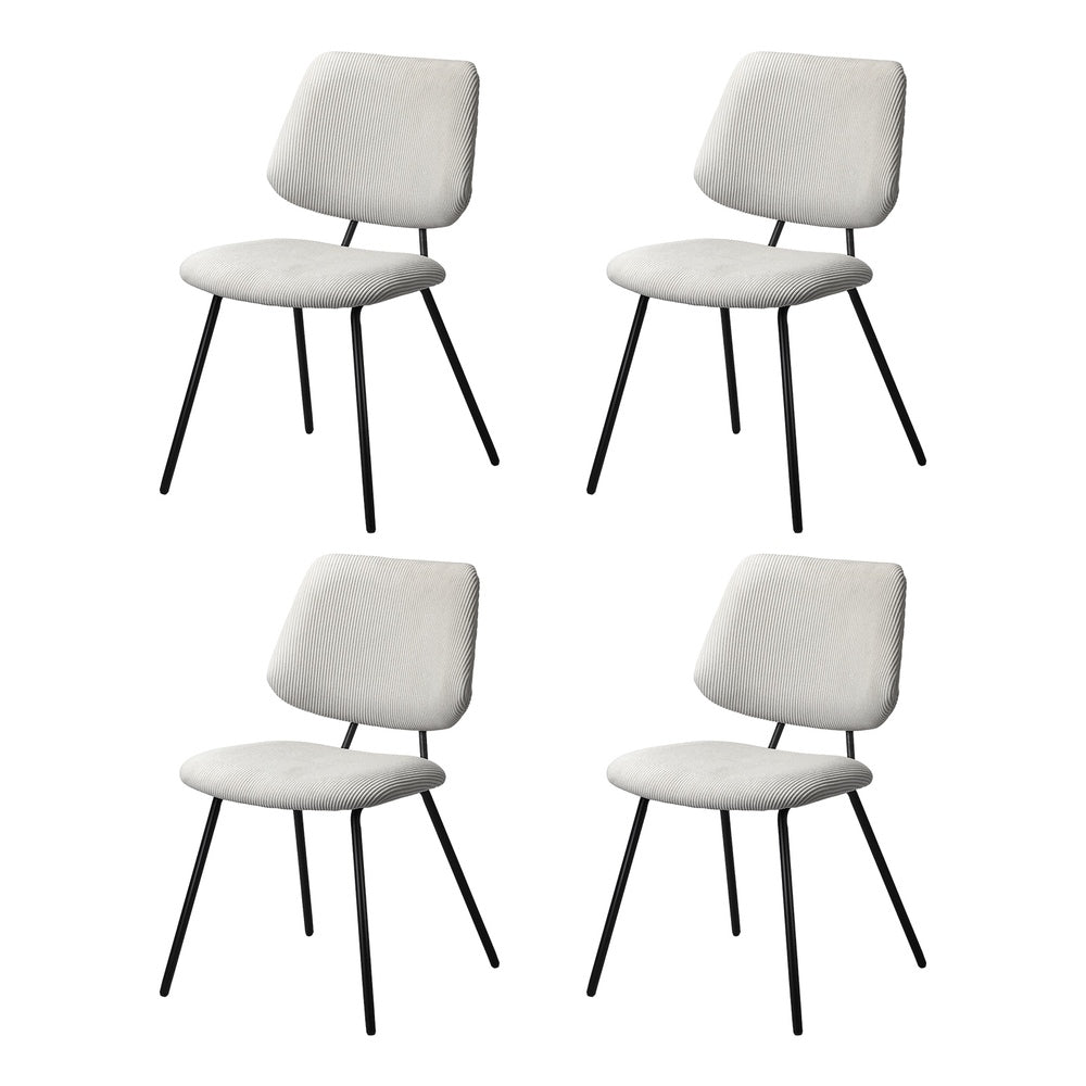 4x Dining Chair Vintage Retro Polyester Padded Dark Grey