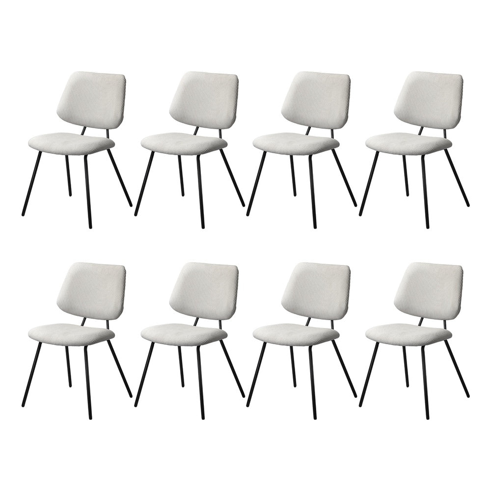 8x Dining Chair Vintage Retro Polyester Padded Dark Grey