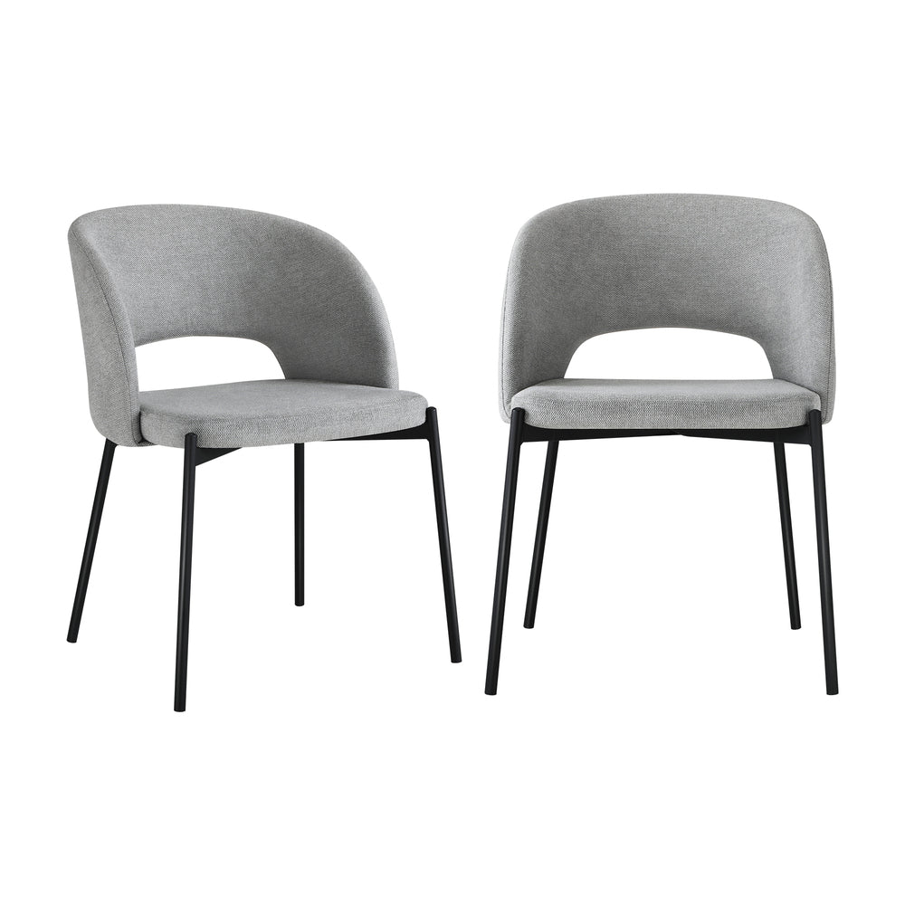 4x/6x Armchair Dining Chair Fabric Grey&Black