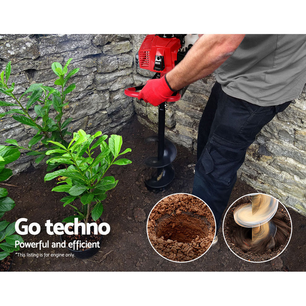 80Cc Petrol Post Hole Digger Motor Only Engine Red