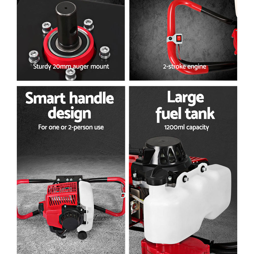 80Cc Petrol Post Hole Digger Motor Only Engine Red