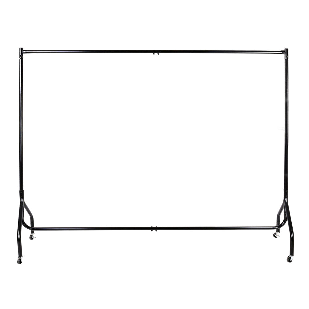 2X Clothes Rack Airer Coat Stand 6FT Rail Wheels