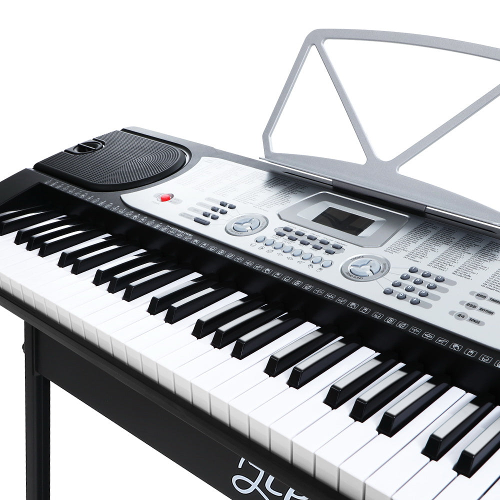 61 Keys Electronic Piano Keyboard Digital Electric W/ Stand Beginner Silver