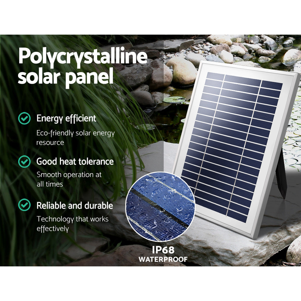 Solar Pond Pump With Battery Kit Led Lights 4.3Ft