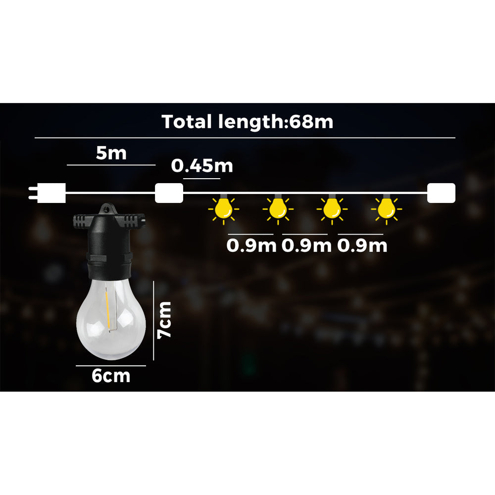 LED Festoon String Lights Wedding Party Outdoor