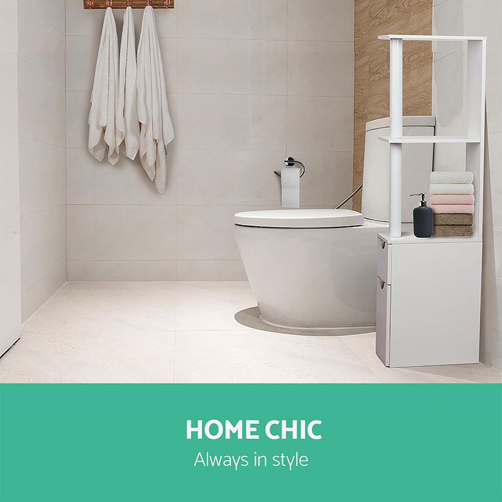 Bathroom Cabinet Storage 118Cm Shelf White