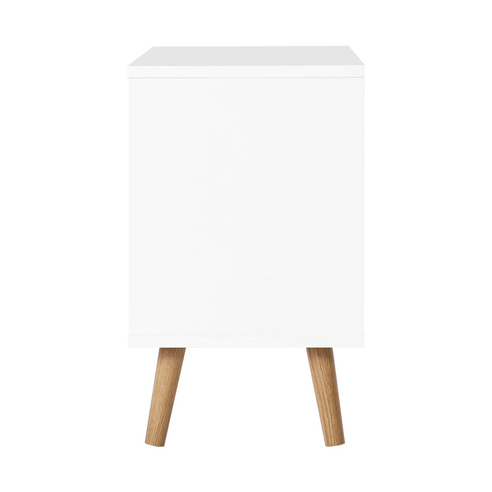 Bedside Table 2 Drawers - Boden White